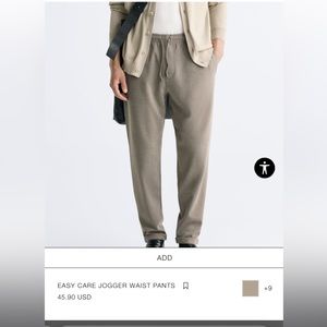NWT Zara Easy care Knit Jogger Pants Size Med Color Gray